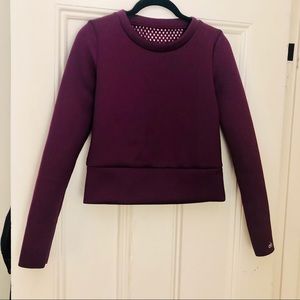 Alo crop pullover with perforated back size S